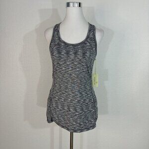 TANGERINE Womens Athletic Top S Tank Workout Racerback Gray V-neck Soft Knit NWT